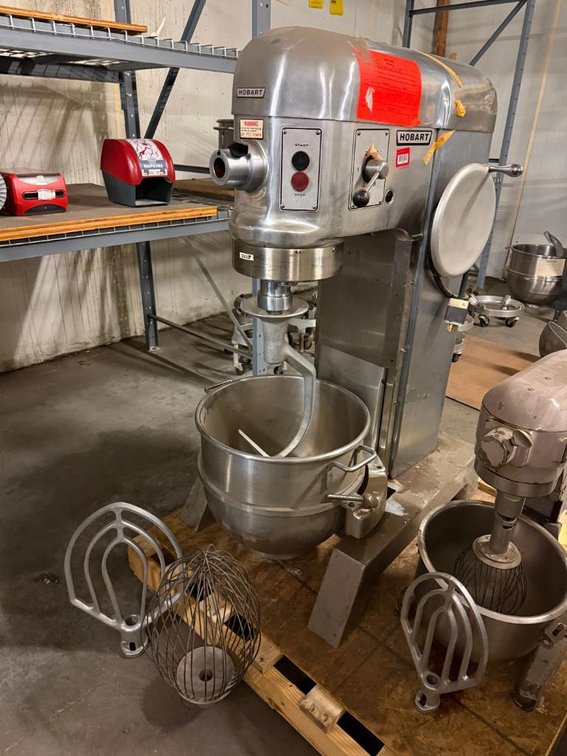 Hobart Model H-600 D, 60-Quart Stand Mixer w/ Bowl, Flat Beater & Whisk, 3ph, 208v
