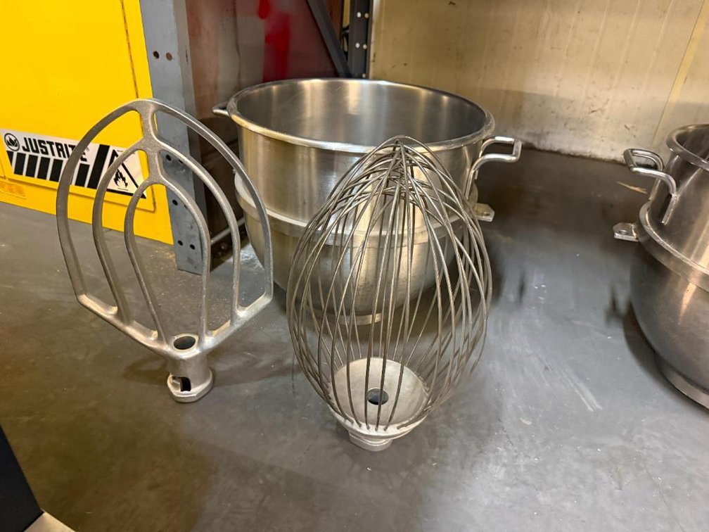 Hobart 60-Quart Stand Mixer Bowl, Flat Beater & Whisk Attachments Combo