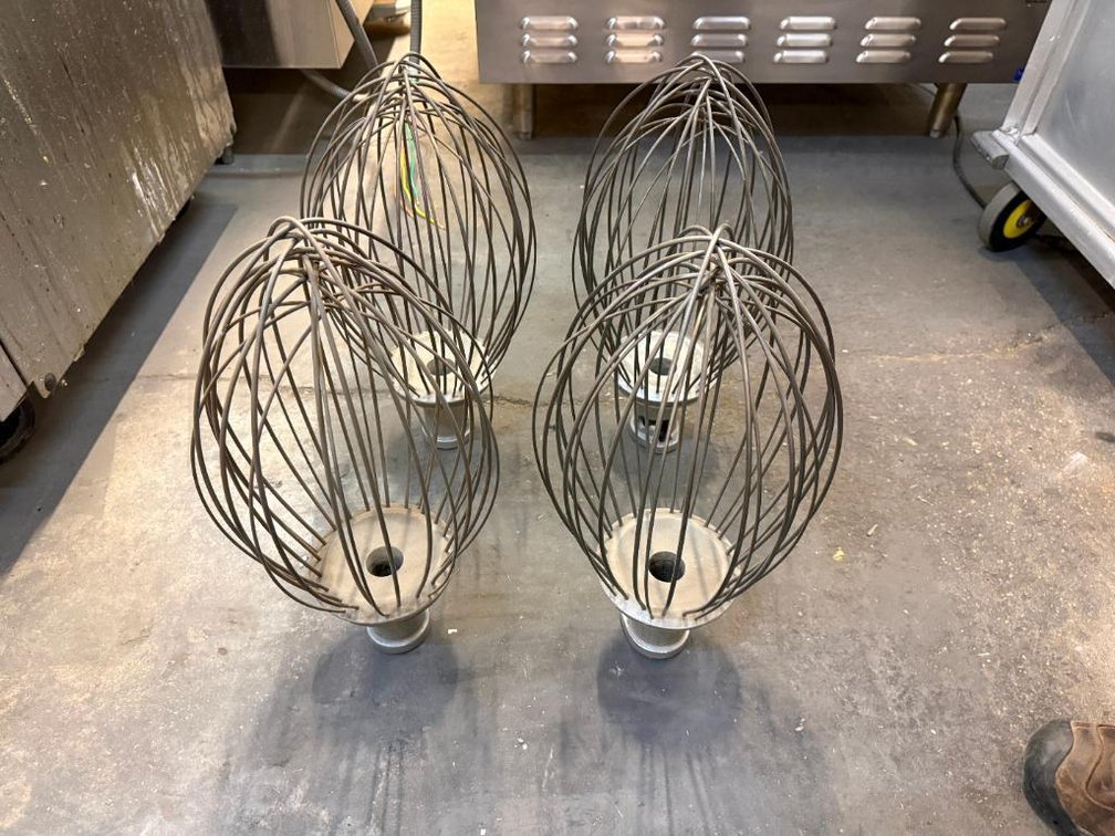 Lot of 4, Hobart 40-Quart Stand Mixer Whisk Attachments