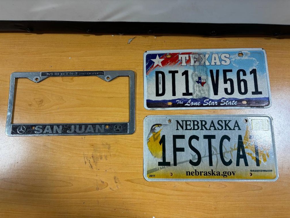 San Juan License Plate Frame, Texas License Plate, Nebraska Vanity Plate 1FSTCAT