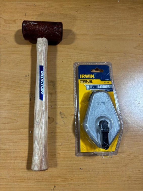 Irwin Chalkline Reel and Vaughan Rubber Mallet, Both New