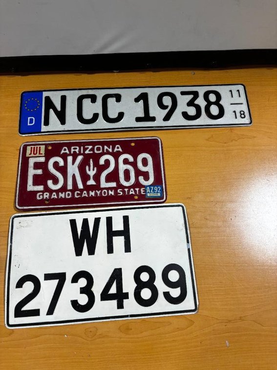 Vintage License Plates, Arizona, Germany and German Large License Plate