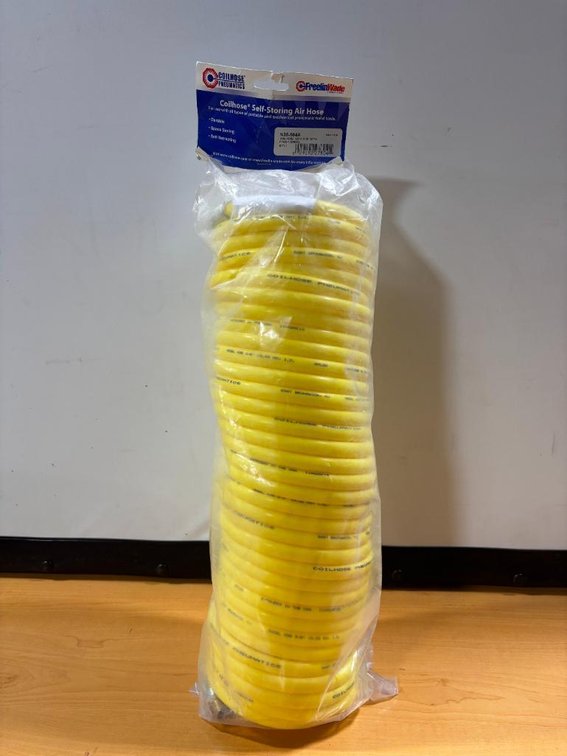 New, Coilhouse Pneumatics Coilhose Self Storing Air Hose, 50ft x 3/8in, Durable, Self-Retracting, Space Saving