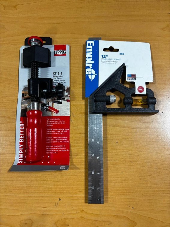 New, Bessey KT 5-1 Edge Clamp and Empire 12in Combination Square