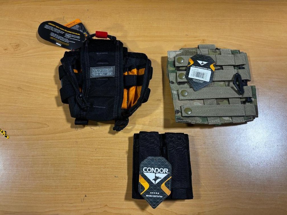 Lot of 3, Vanquest and Condor Tactical Gear Pouches and Accessories