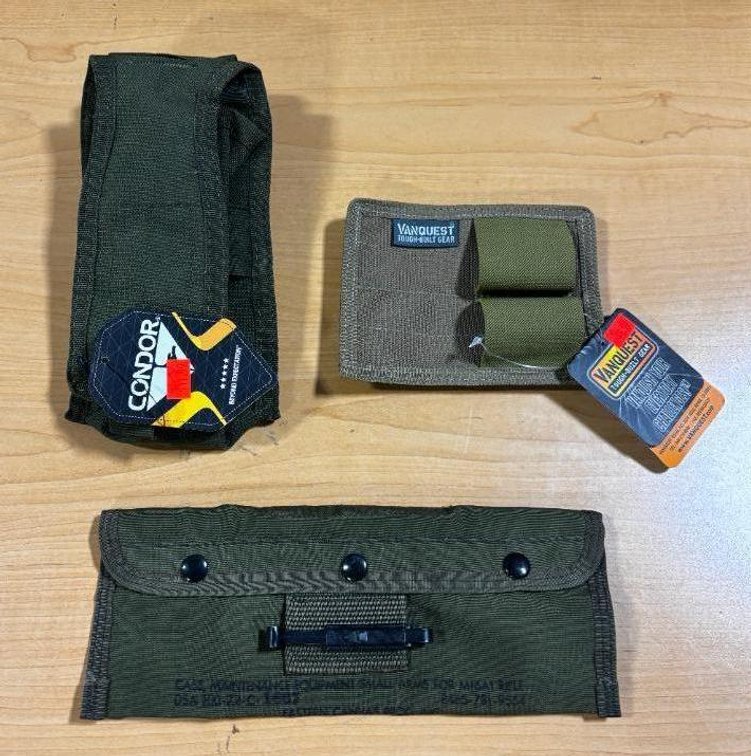3 New Tactical Pouches, Condor, Vanquest and Canvas Army Green Military Pouch