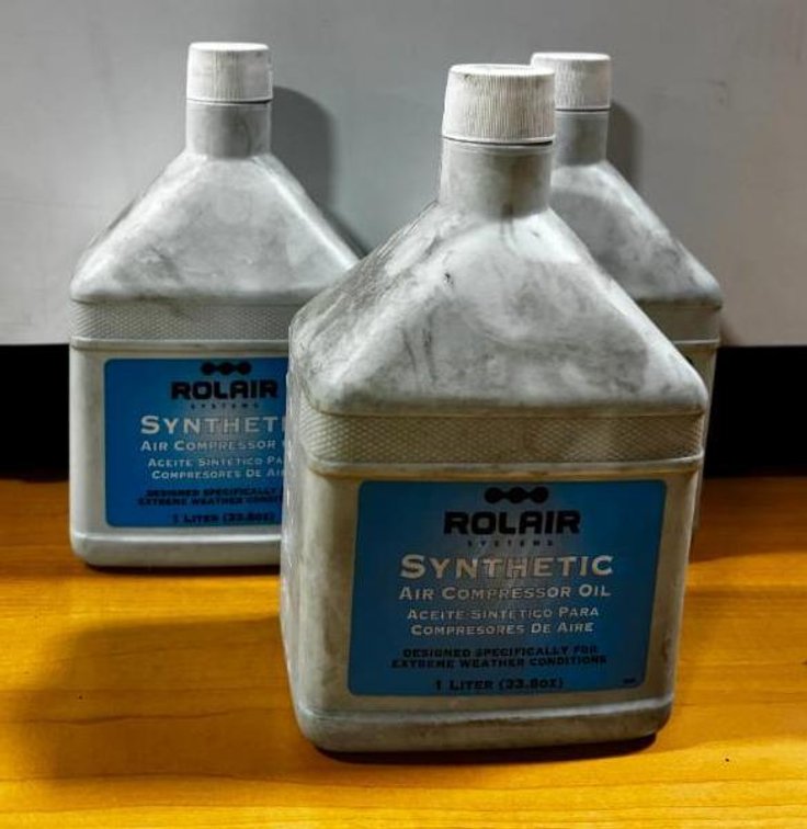 Lot of 3, Liters, Rolair Synthetic Air Compressor Oil, 3 Total Liters