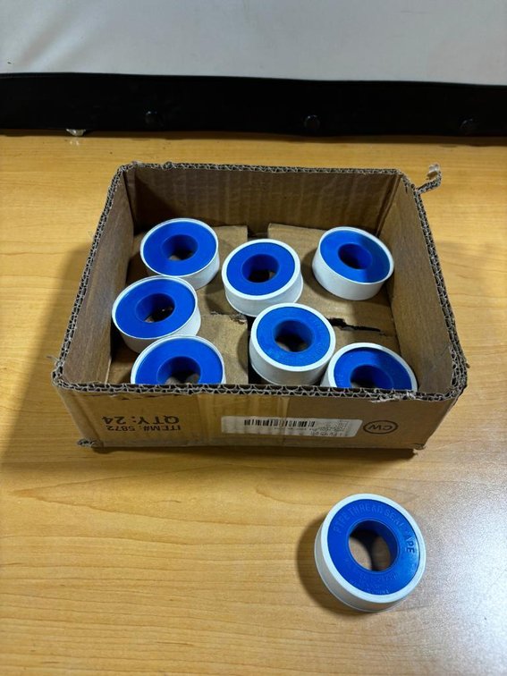 Lot of 8 Rolls of Thread Sealing Tape, Pipe Thread Seal Tape, 1/2in x 520ft Per Roll