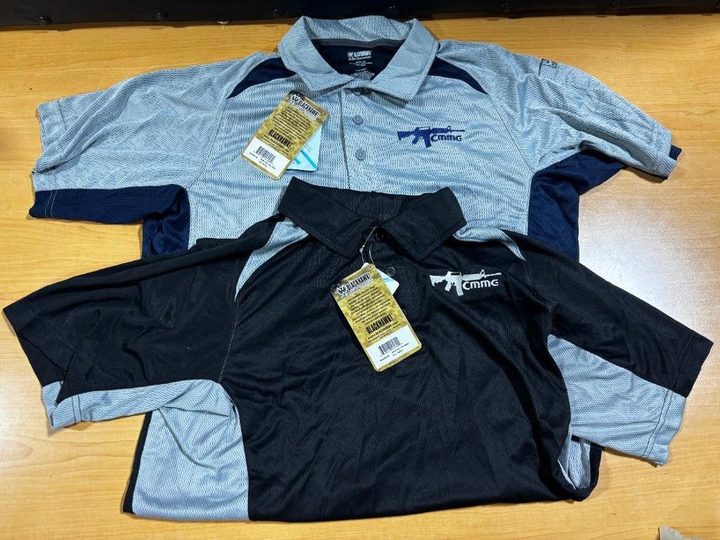 Lot of 2 New Tactical Polo Shirts, Size Medium, Blackhawk Warrior, CMMG Firearms