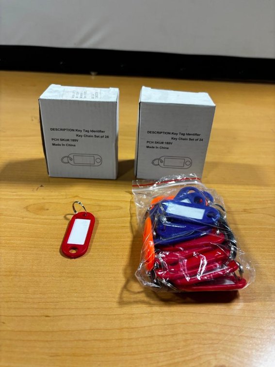 2 New Boxes of Key Tag Identifier Key Chain Sets, 24 Per Box, 48 Total