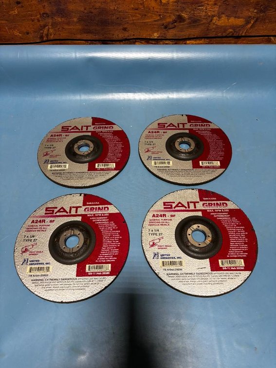 Lot of 4, New, SAIT Grind 7in x 1/4in Right Angle Grinder Cut-Off Wheels