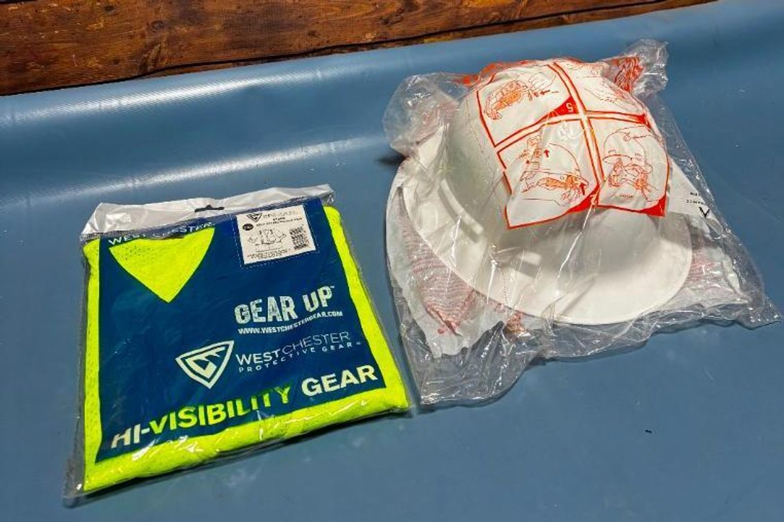 New Hardhat and Hi-Visibility Safety Vest, Size XXL