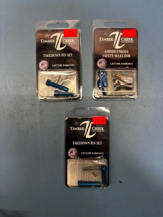 New Timber Creek Takedown Pin Sets, Lot of 2 & Timber Creek Ambidextrous Safety Selector