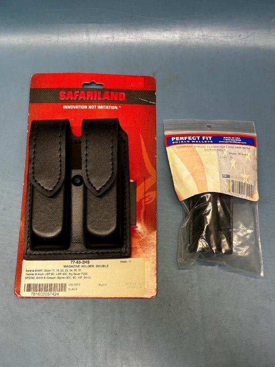 Lot of 2, New, Tactical Duty Belt or Gear Accessories, Safariland Dual Mag Holder, Perfect Fit Light/Baton Holder
