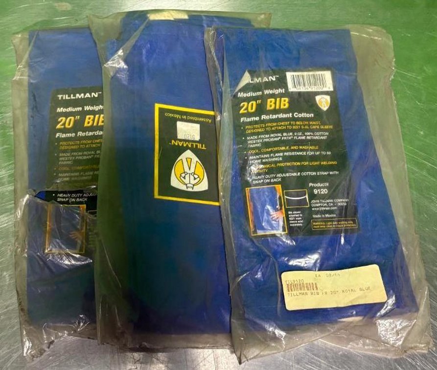 Lot of 3, Tillman Medium Weight, 20in BIB Flame Retardant Cotton, Work Aprons