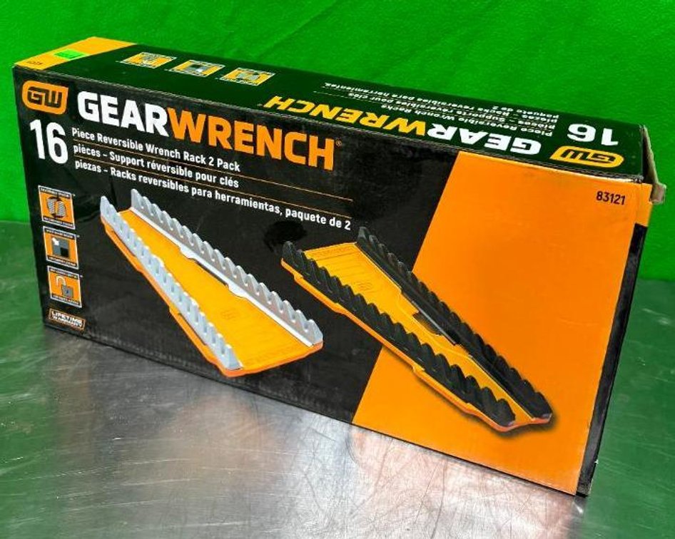New, GearWrench 16 Piece Reversible Wrench Racks, 2 Racks, NIB