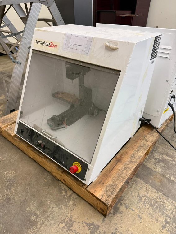 MicroMill 2000 Countertop CNC Milling Machine in Factory Metal Housing Cabinet, 110v