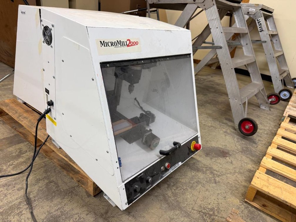 MicroMill 2000 Countertop CNC Milling Machine in Factory Metal Housing Cabinet, 110v