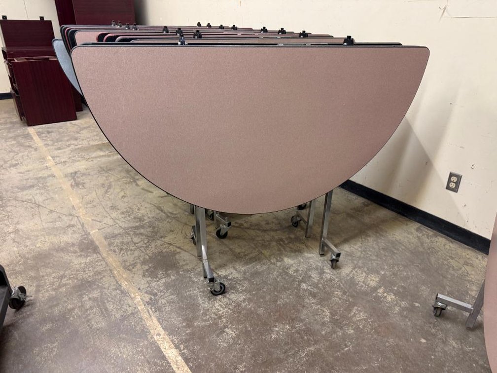 SICO Pacer Mobile Folding Table on Movable Base 60in Dia.