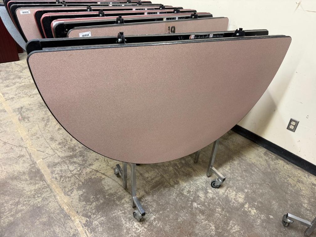 SICO Pacer Mobile Folding Table on Movable Base 60in Dia.
