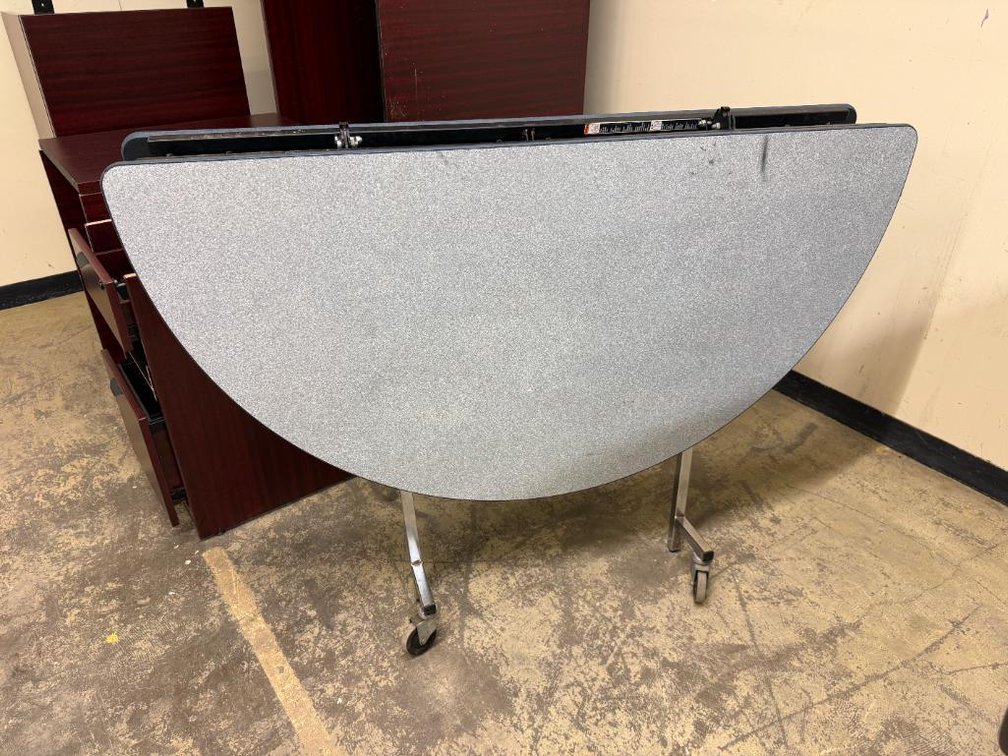 SICO Pacer Mobile Folding Table on Movable Base 60in Dia.