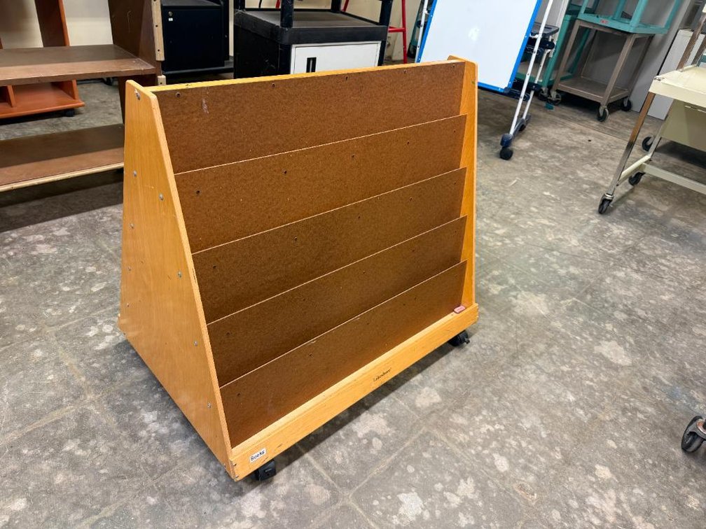 Mobile Two-Sided Periodical Rack, Great for Daycare Facility