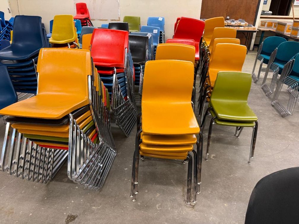 Lot of 150+- School Chairs, Many Matched Sets, See Images, All for One Bid