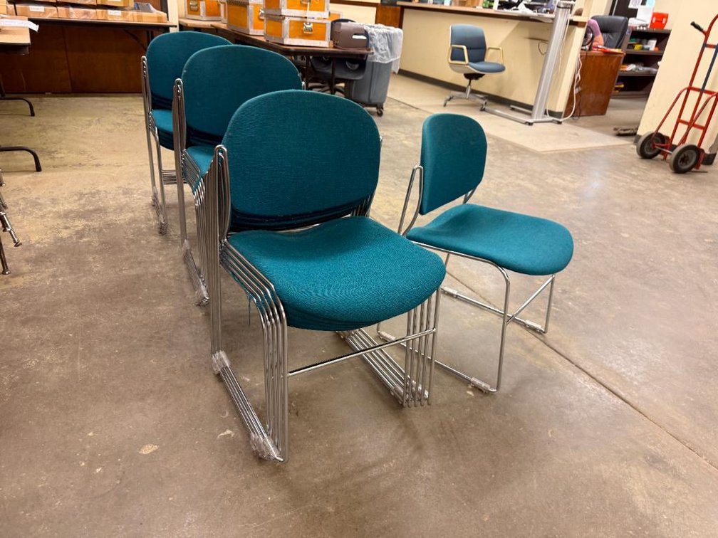 Lot of 18 Matching Stack Chairs, All for One Bid
