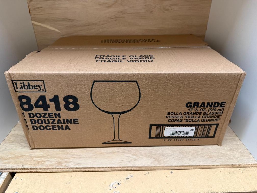 Case of 12, Libbey No. 8418Grande 17-1/2oz Bolla Grande Glasses, Stemware, Red Wine
