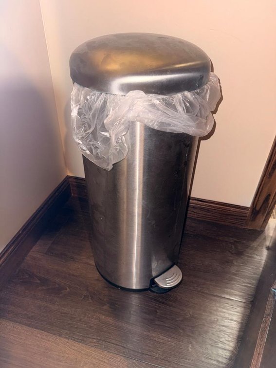 Chrome Dome Top Trash Can