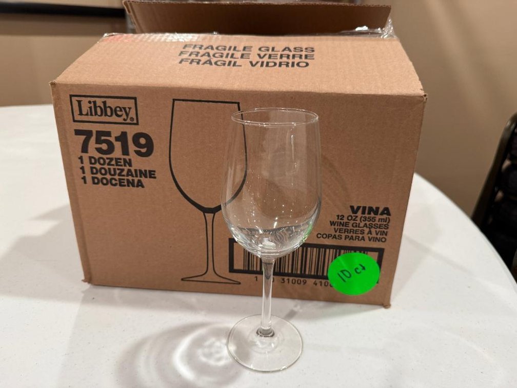 10 Qty Libbey No. 7519 Vina 12oz Wine Glasses