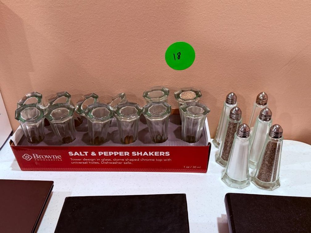 18 Qty Browne Salt & Pepper Shakers