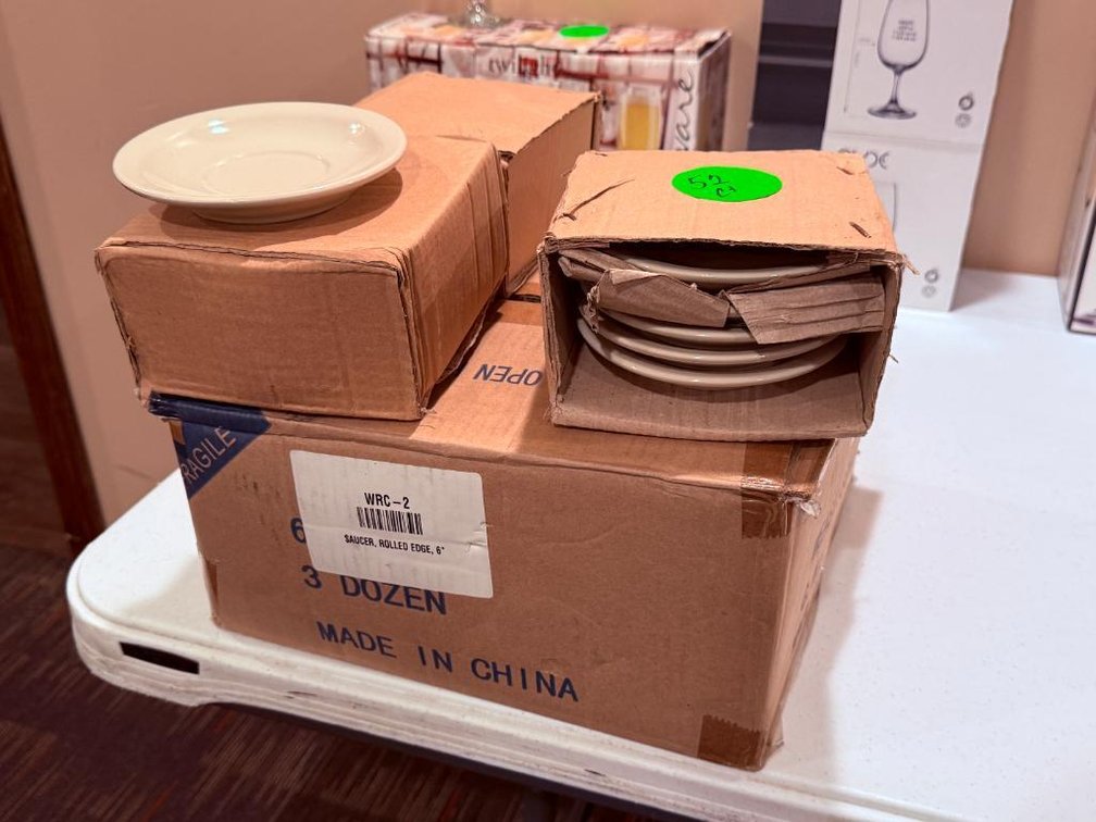 1+ Cases, 52 Qty, 6in Rolled Edge Saucers