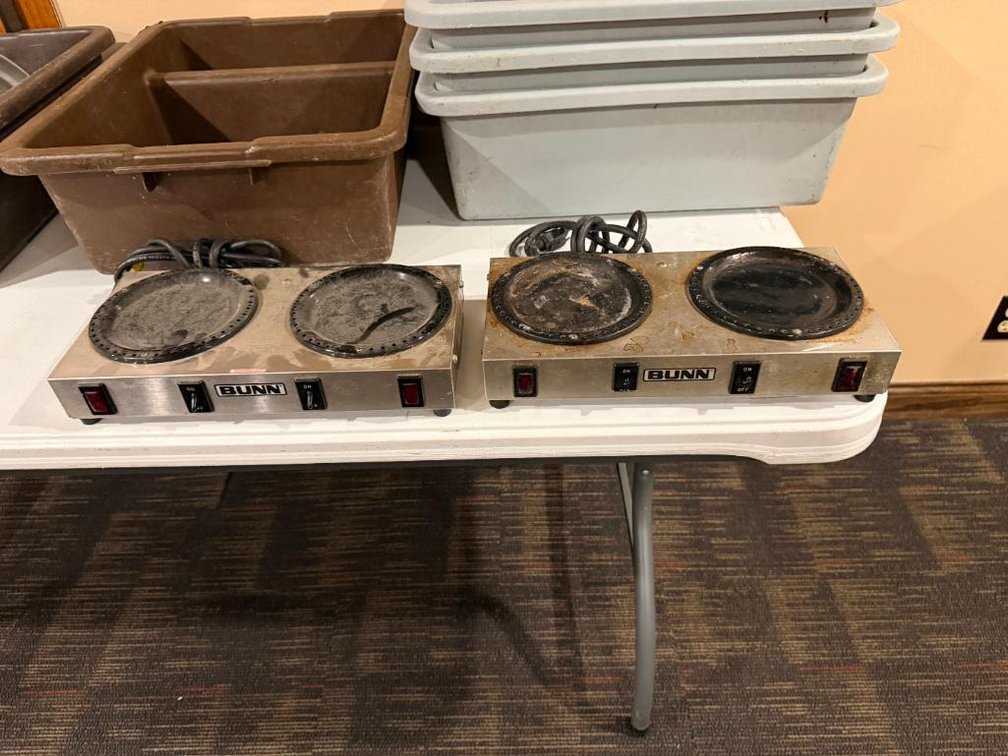 Lot of 2, 2-Burner Coffee Warmers