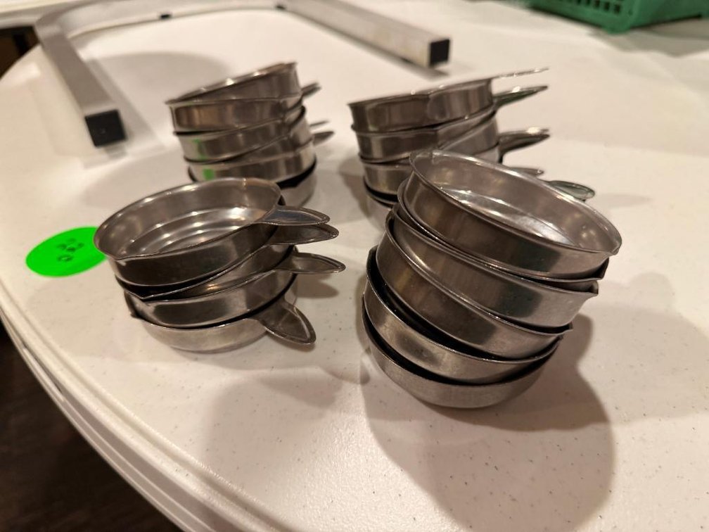 Lot of 22, Stainless Steel Portion Cups w Handles