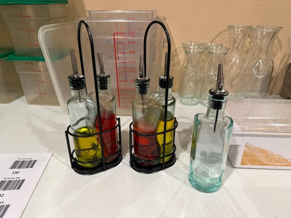 Salad Dressing Bottles w/ Racks