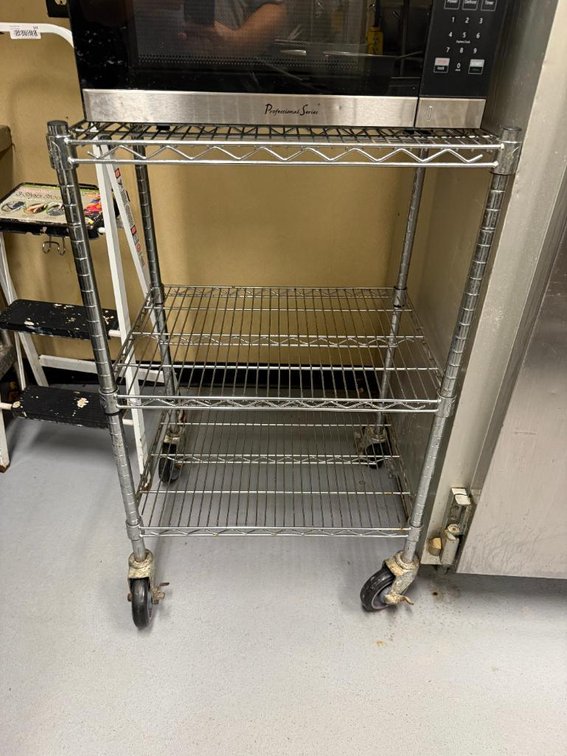 Mobile Chrome Storage Rack w/ 2 Lower Shelves