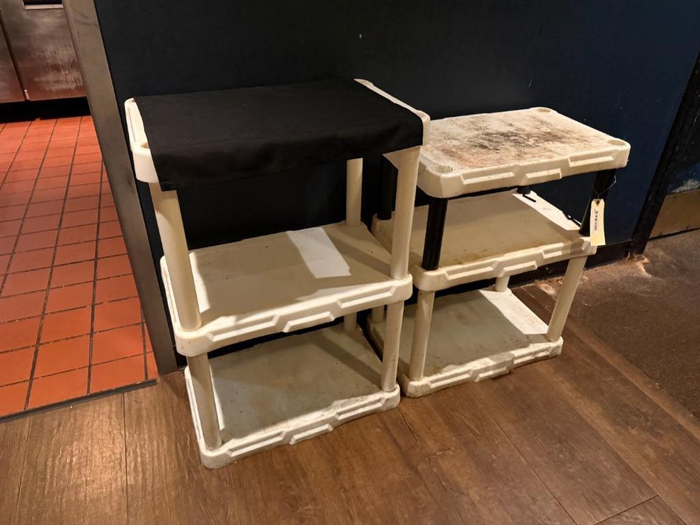 Pair of Old Plastic Shelves