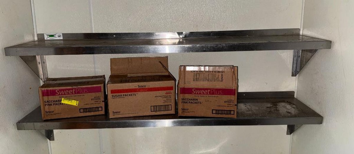 Pair of Regency Stainless Steel Wall-Mount Shelves, 60in x 12in