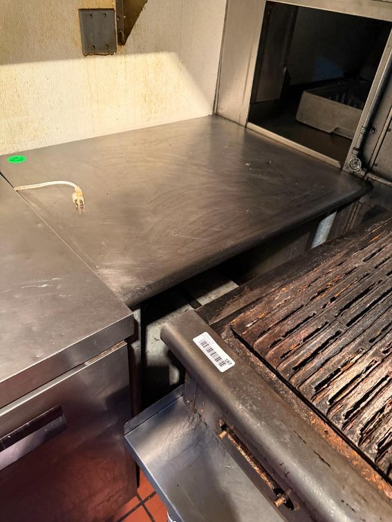 Stainless Steel Prep Table, 30in x 36in x 36in H (Sorry for the Poor Photograph)