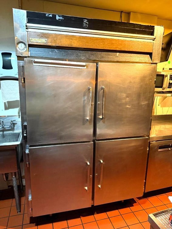 McCall Model 2045 4-Door 2-Section Refrigerator on Fixed Base
