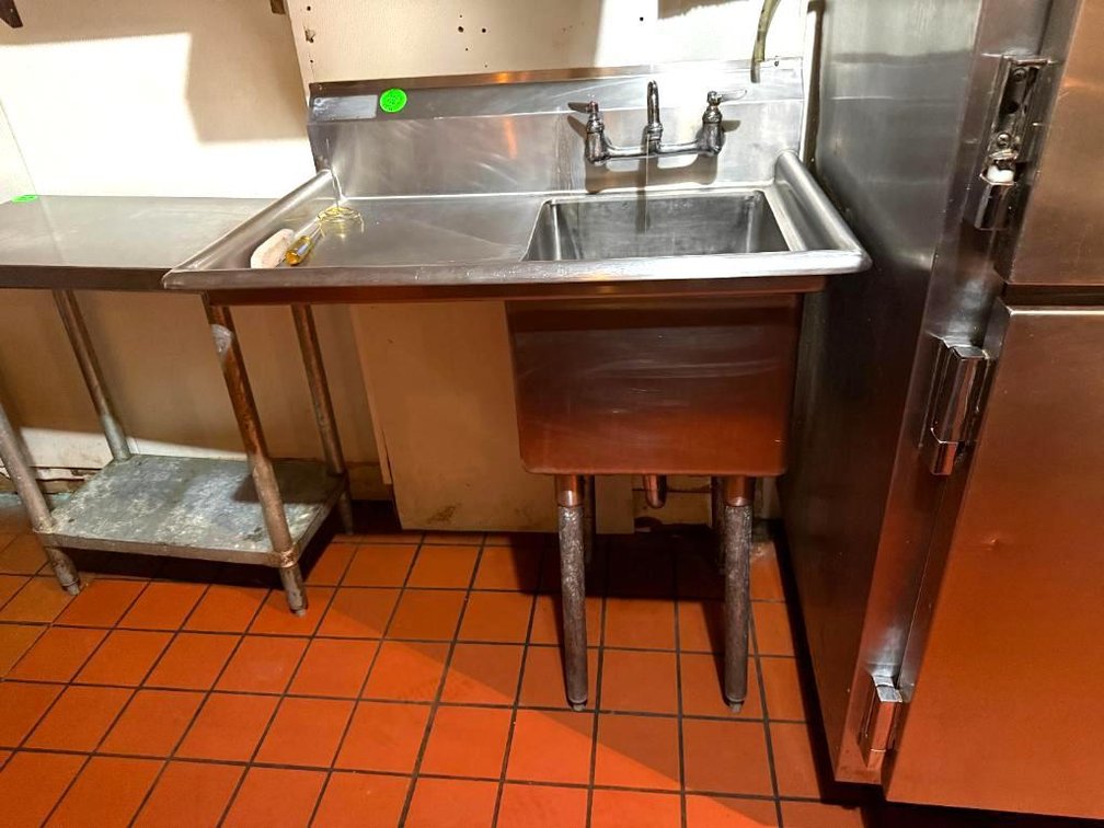 Commercial Stainless Steel Wash Sink w/ Left Side Drain Table 36in x 24in x 36in H, Sink 12in Deep