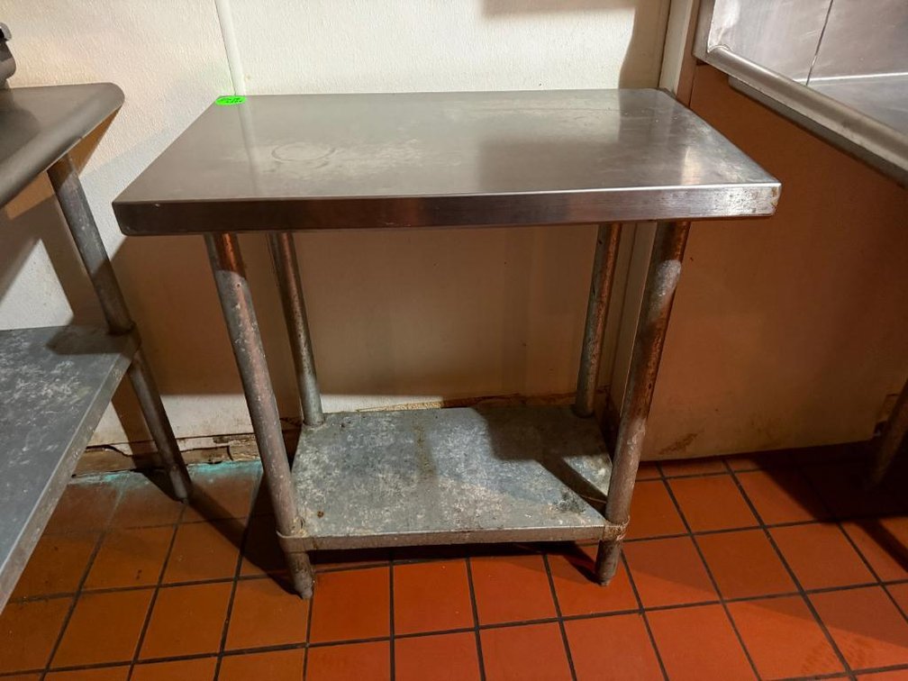 Stainless Steel Prep Table w/ Lower Shelf, 30in x 18in x 36in