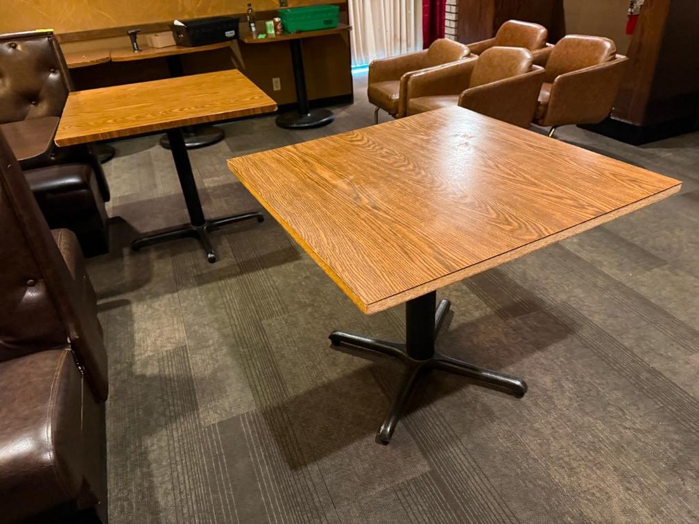 Lot of 13, Square Restaurant Tables, 36in x 36in x 28-1/2in H