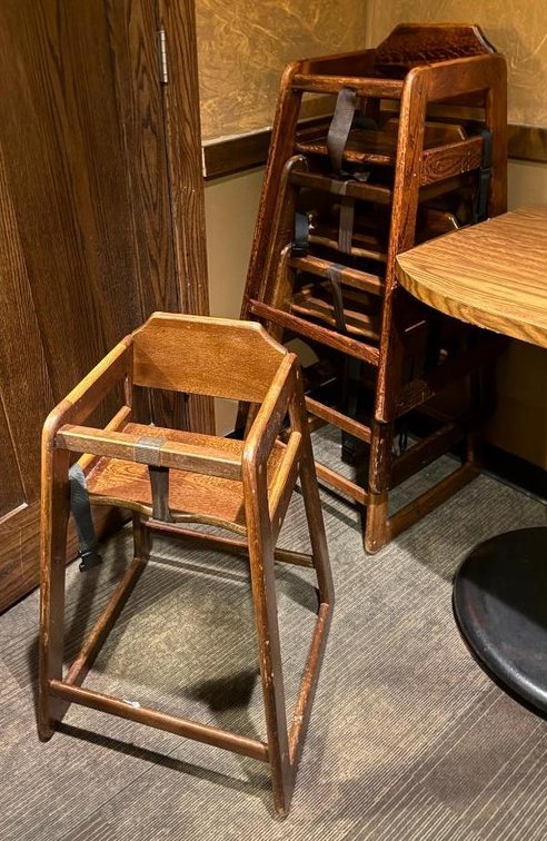 Lot of 4, Wood Restaurant Grade High Chairs