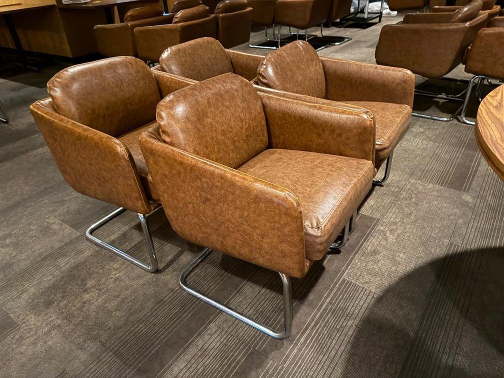 Lot of 4, Jerico's Steakhouse Vintage Leather & Chrome Chairs, Sold High Bid x's 4, So Much Per Chair x's 4