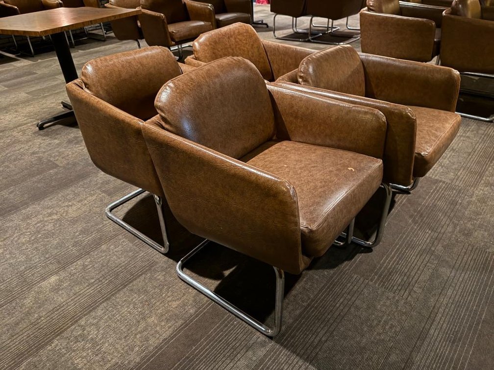 Lot of 4, Jerico's Steakhouse Vintage Leather & Chrome Chairs, Sold High Bid x's 4, So Much Per Chair x's 4