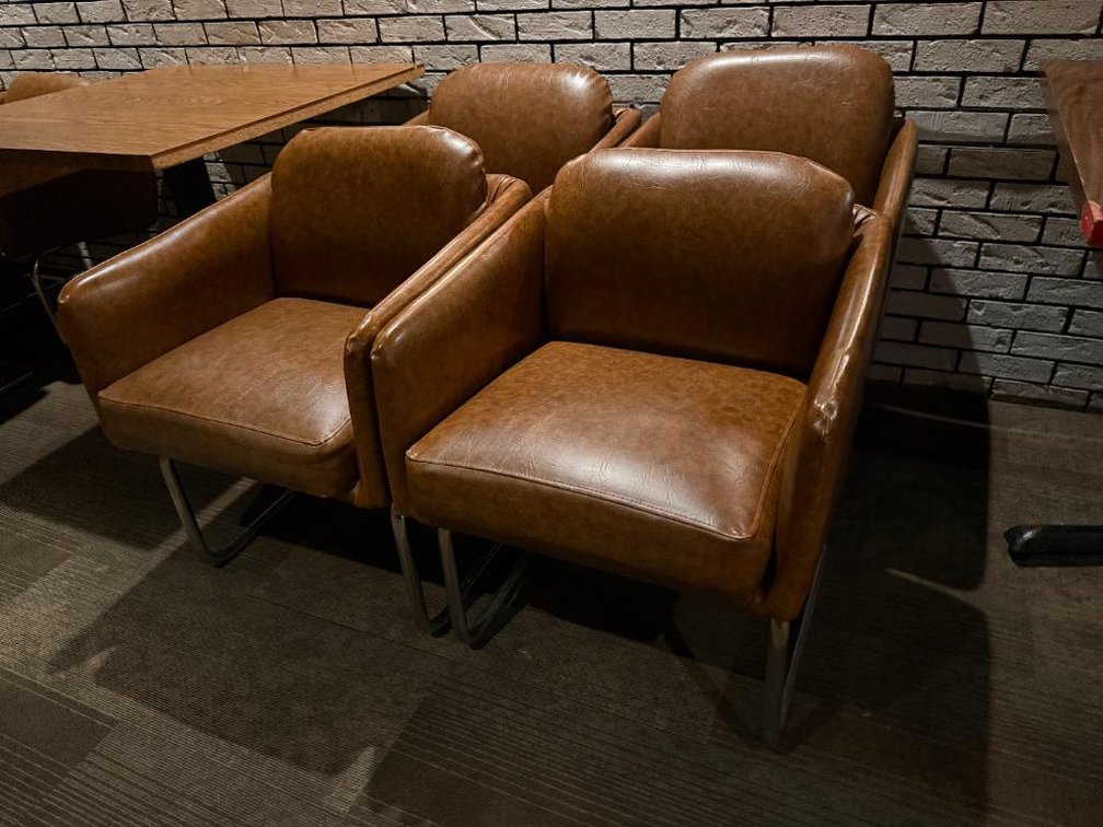 Lot of 4, Jerico's Steakhouse Vintage Leather & Chrome Chairs, Sold High Bid x's 4, So Much Per Chair x's 4