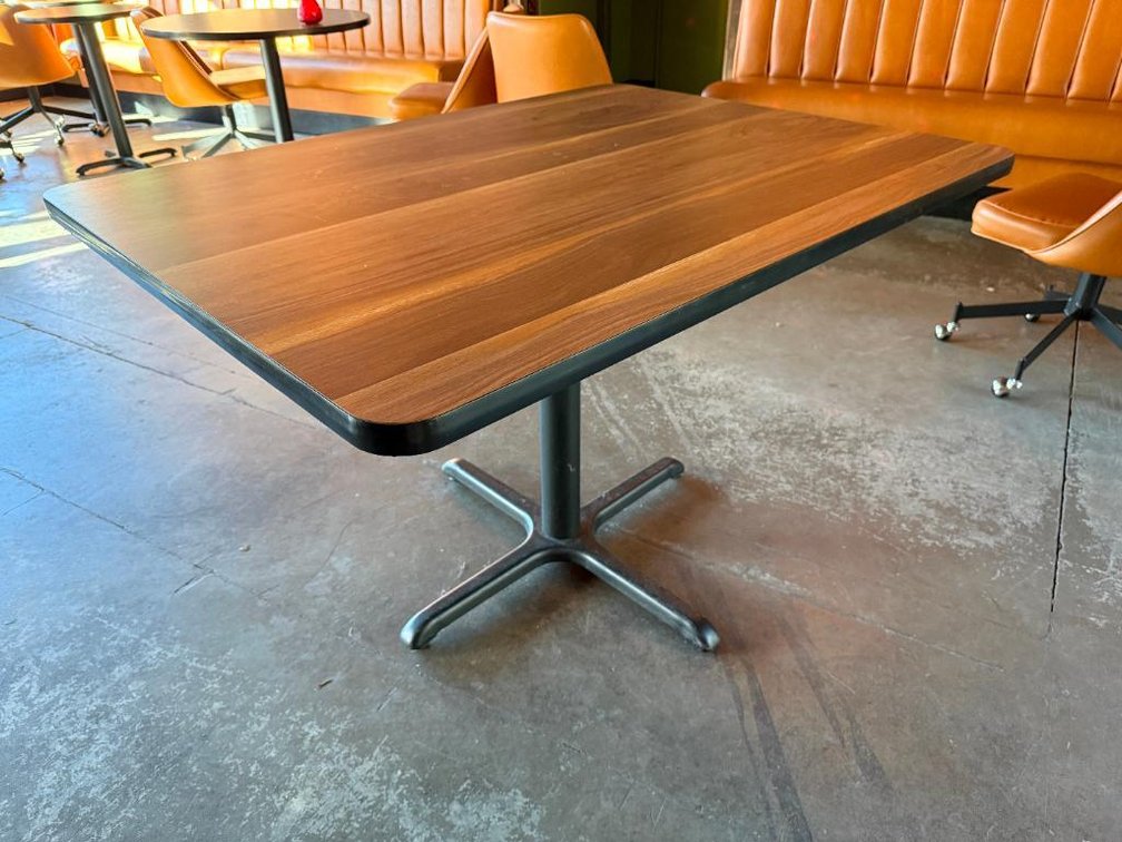 48in x 36in Rectangular Laminate Top Table, Single Pedestal Base