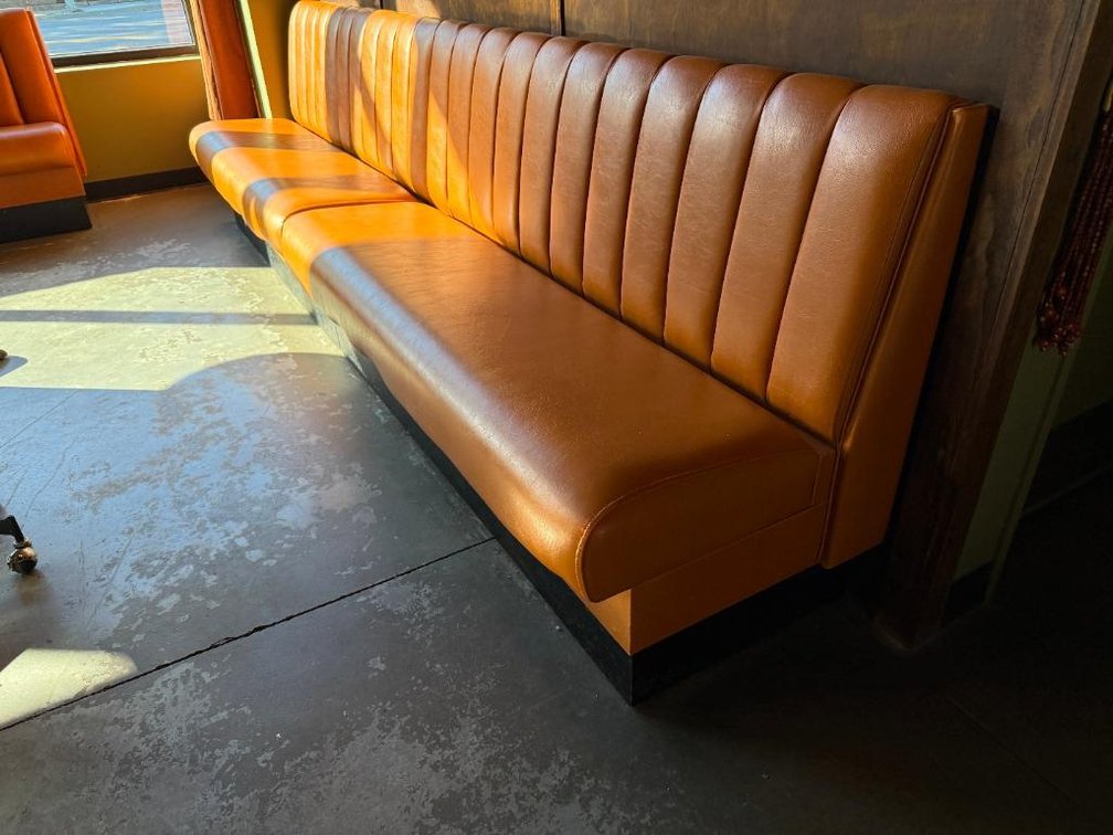 2-Section Flush Mount Restaurant Booth Set, (2) 66in Booths, Can Be Separated